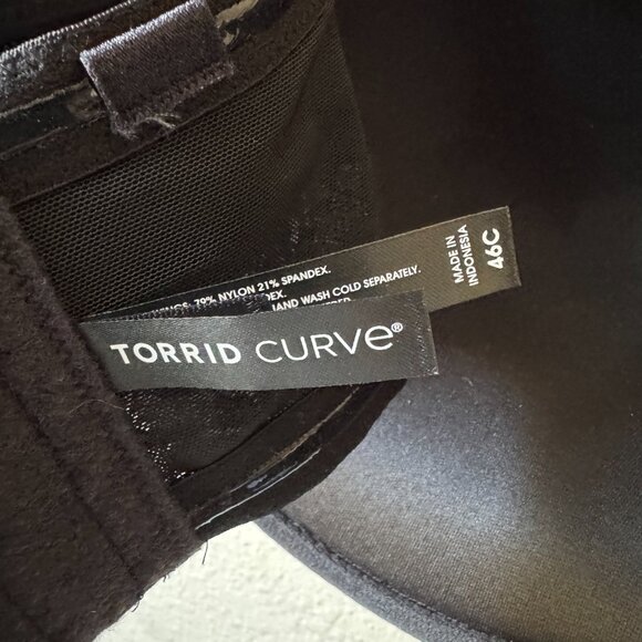 Torrid Curve Bombshell Everyday Strapless Push-Up Bra Size 46C New Black Lace - Picture 13 of 16